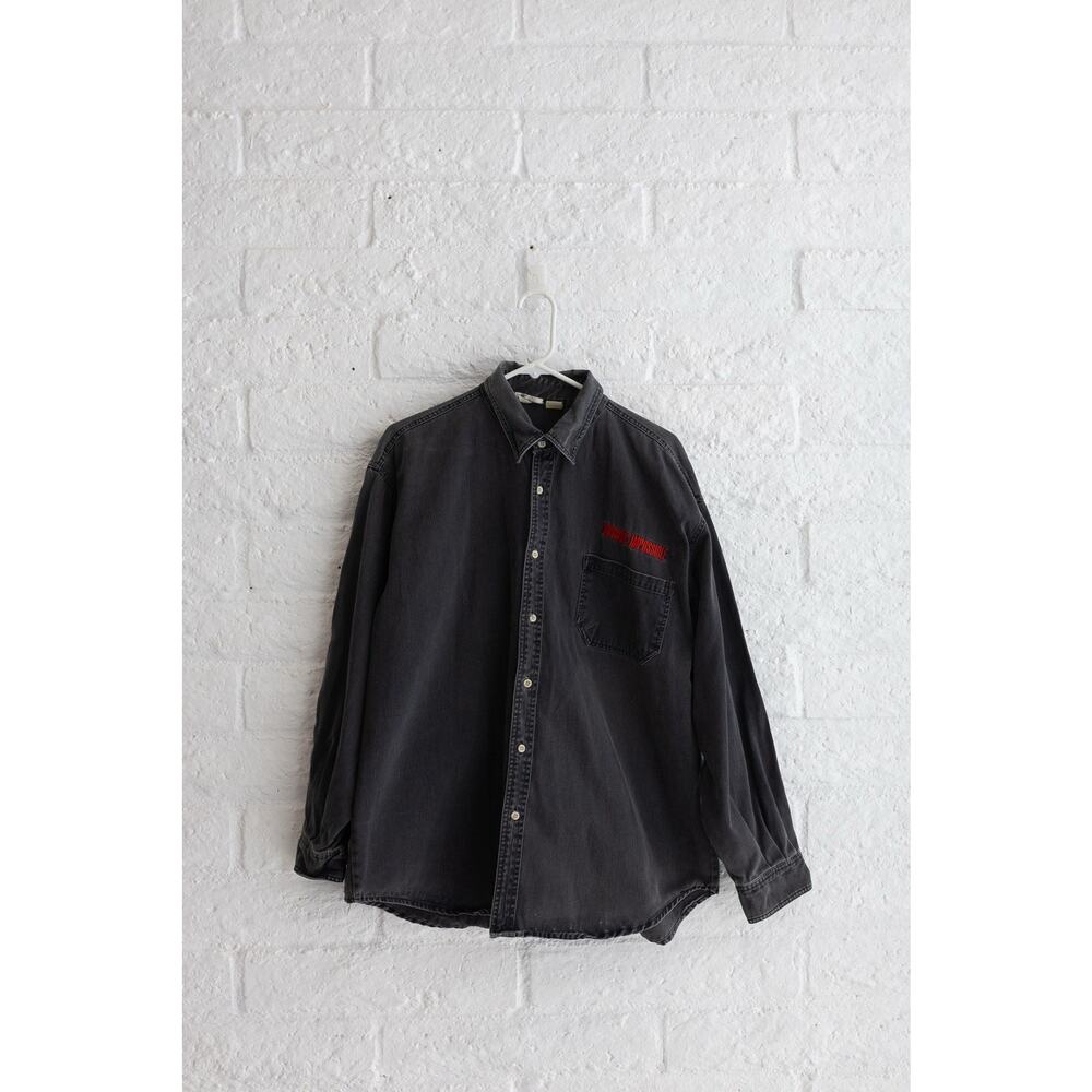 Vintage 1995 Mission Impossible Movie Promo Button Up Black Men Size L